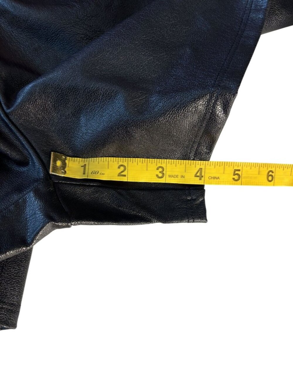 High-Waisted Faux Leather Shorts With Tie Belt & Paperbag Waist Size M - Picture 8 of 11